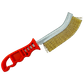 ToolShed Hand Wire Brush Heavy Duty Curved Steel Red Handle 265mm