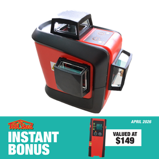 ToolShed Laser Level 3x 360deg Green with Laser Detector