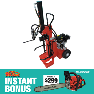 ToolShed Petrol Powered Log Splitter 15 Tonne with Chainsaw