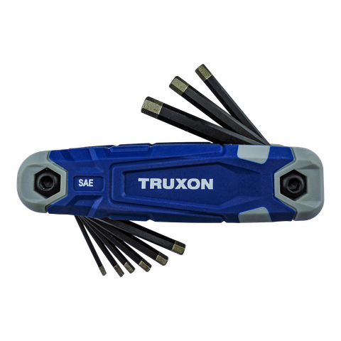 TRUXON Diamond Tipped Folding Imperial Hex Key Set 9pc