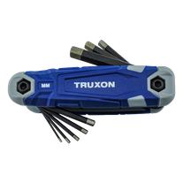TRUXON Diamond Tipped Folding Metric Hex Key Set 8pc