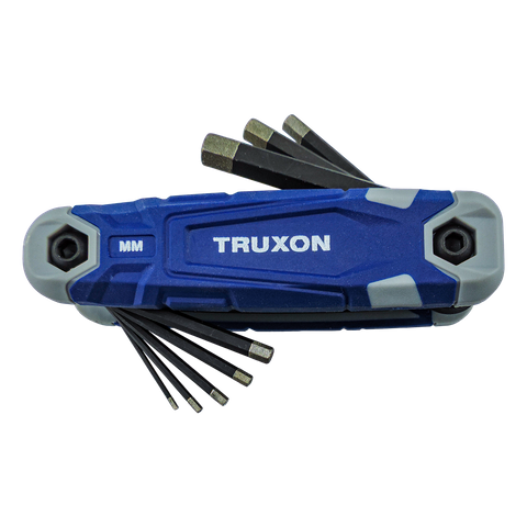 TRUXON Diamond Tipped Folding Metric Hex Key Set 8pc