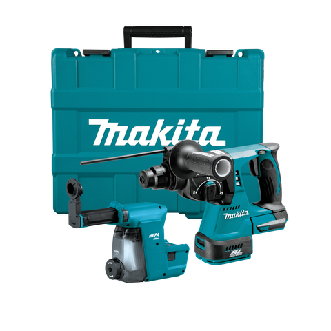Makita LXT Cordless Rotary Hammer Drill 24mm BL SDS+ with Case & DX06 18v Skin