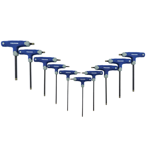 TRUXON Diamond Tipped Metric/Imperial T Handle Hex Key Set 10pc