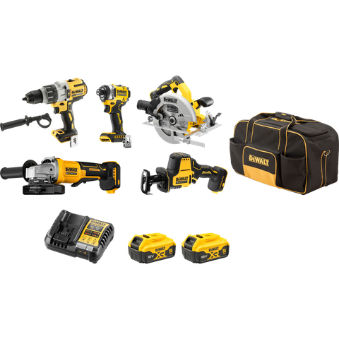 DeWalt XR Cordless Combo Kit Brushless 5pc 18V 5Ah