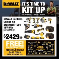 DeWalt Cordless Combo Kit Brushless 10pc 18v 5Ah
