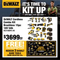 DeWalt Cordless Combo Kit Brushless 15pc 18V 5Ah