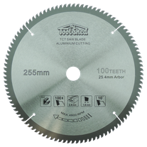 ToolShed Mitre/Table Saw Blade Aluminium TCT 255mm x 100T