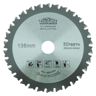 ToolShed Cold Cut Saw Blade Metal Cutting TCT 136mm x 30T
