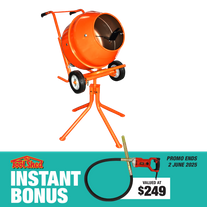 ToolShed Portable 140L Concrete Mixer with Concrete Vibrator