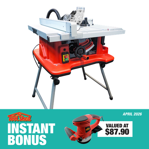 ToolShed Table Saw 255mm Folding Stand with Orbital Sander