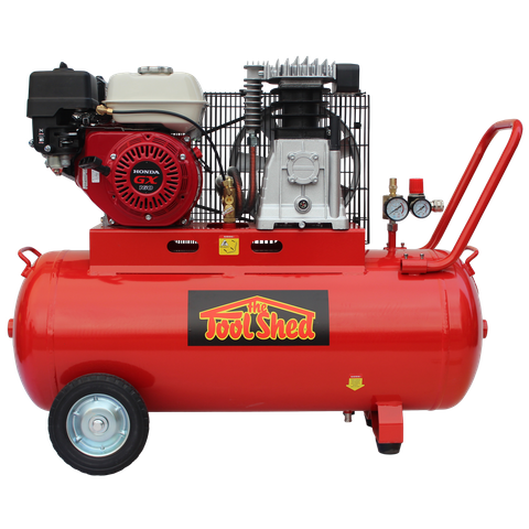 ToolShed Air Compressor Belt Drive Honda Petrol 100 Litre