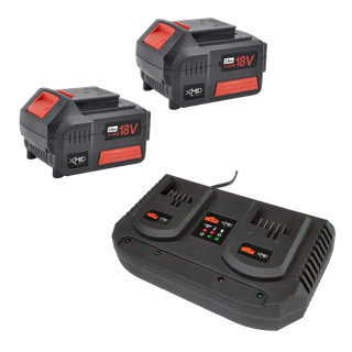XHD Lithium Cordless Starter Kit Dual Charger 18V 2x 5Ah