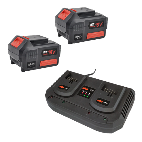 XHD Lithium Cordless Starter Kit Dual Charger 18V 2x 5Ah