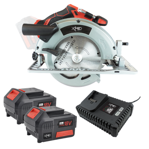 XHD Lithium Cordless Circular Saw Brushless 184mm 18V 2x 5Ah Kit