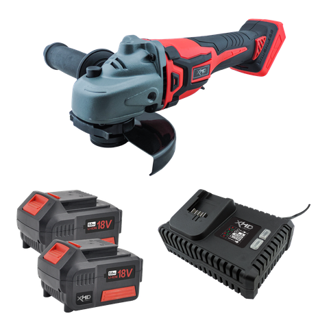 XHD Lithium Cordless Angle Grinder Brushless 115mm 18V 2x 5Ah Kit