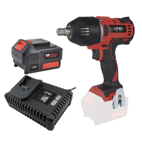 XHD Lithium Cordless Impact Wrench Brushless 1/2in 400Nm 18V 3Ah Kit