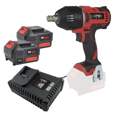 XHD Lithium Cordless Impact Wrench 1/2in 400Nm 18V 2x 5Ah Kit