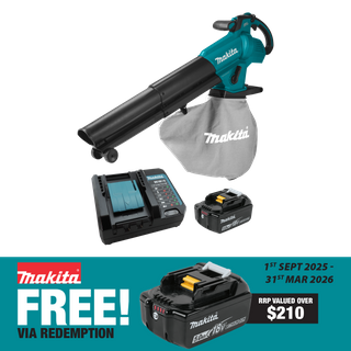 Makita LXT Cordless Blower/Vacuum with T Nozzle 18V 5Ah