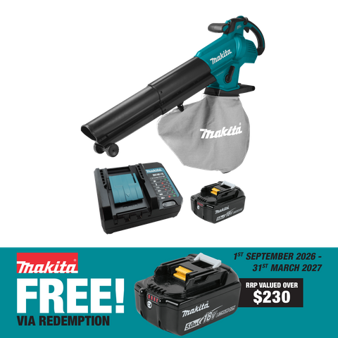 Makita LXT Cordless Blower/Vacuum with T Nozzle 18V 5Ah