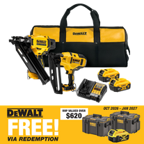 DEWALT Cordless Framing Nailer and Finishing Nailer Kit 18V 5Ah
