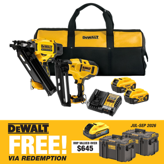 DEWALT Cordless Framing Nailer and Finishing Nailer Kit 18V 5Ah