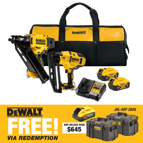 DEWALT Cordless Framing Nailer and Finishing Nailer Kit 18V 5Ah