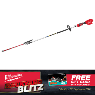 Milwaukee M18 FUEL Cordless Pole Hedge Trimmer Articulating 2.7m 18V - Bare Tool