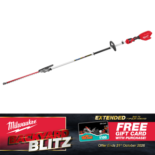 Milwaukee M18 FUEL Cordless Pole Hedge Trimmer Articulating 2.7m 18V - Bare Tool
