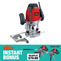 ToolShed Router 1/2in 1800W with 2x Heavy Duty Bar Clamp 300mm