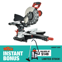 ToolShed Mitre Saw Compound Sliding 255mm with 1200W Vacuum Cleaner 20L