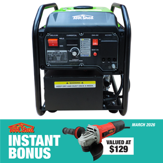 ToolShed Inverter Welder Generator 10-130A 3.5KVA with 1200W Angle Grinder