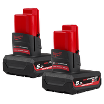 Milwaukee M12 REDLITHIUM High Output Battery 12V 5Ah Twin Pack