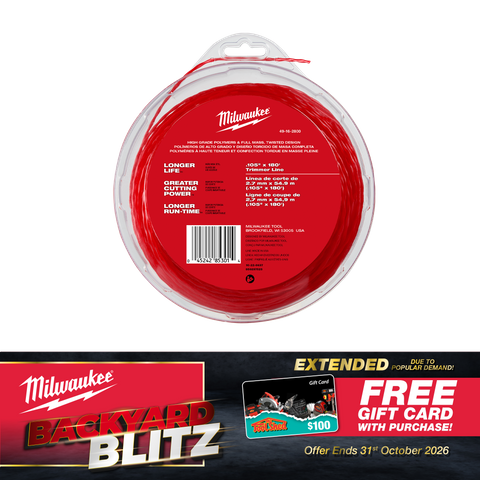 Milwaukee Line Trimmer Line  2.7mm x 55m