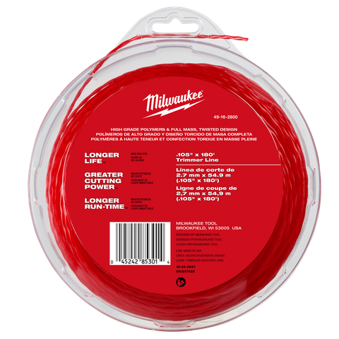Milwaukee Line Trimmer Line  2.7mm x 55m