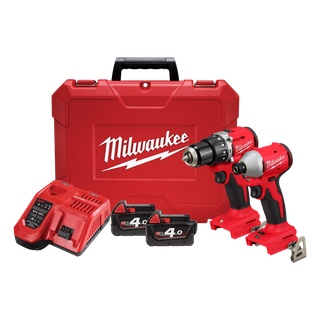 Milwaukee M18 Brushless Hammer Drill and Impact Driver 18V 4Ah