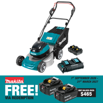 Makita LXT Cordless Lawn Mower Brushless 460mm 36v (2x18V) 5Ah