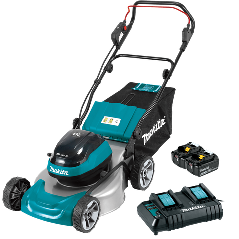 Makita LXT Cordless Lawn Mower Brushless 460mm 36v (2x18V) 5Ah