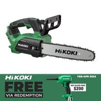 HIKOKI Cordless Chainsaw Brushless 300mm Top Handle 36V - Bare Tool