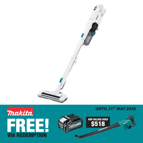 Makita XGT Cordless Vacuum Cyclonic Stick Powered Head 400ml Brushles 40v - Skin
