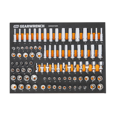 GEARWRENCH Socket Set 1/4in Metric 89pc  In EVA Tray