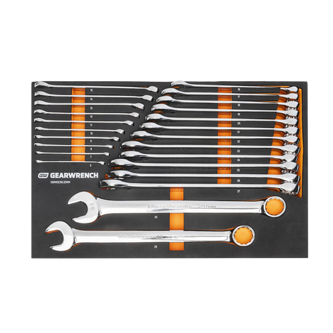 GEARWRENCH Long Pattern Spanner Set 12pt Metric 24pc in EVA Tray