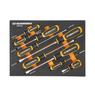 GEARWRENCH Dual Material  Slotted Screwdriver Set 9pc in EVA Tray