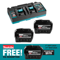 Makita XGT Starter Kit with Tabless 8Ah Battery and Dual Port Charger