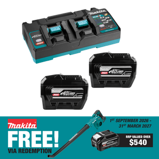 Makita XGT Starter Kit with Tabless 8Ah Battery and Dual Port Charger