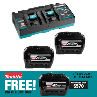 Makita XGT Starter Kit with Tabless 8Ah Battery and Dual Port Charger
