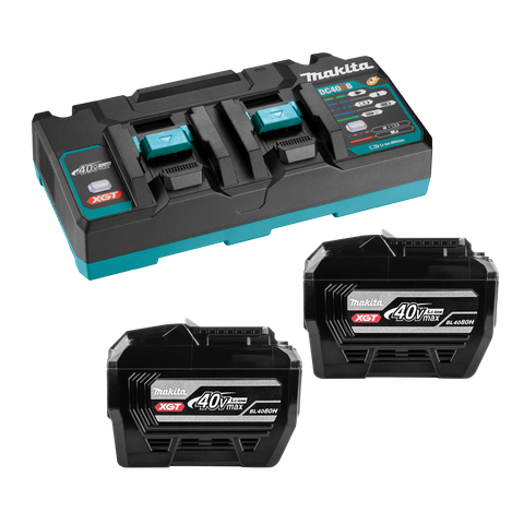 Makita XGT Starter Kit with Tabless 8Ah Battery and Dual Port Charger