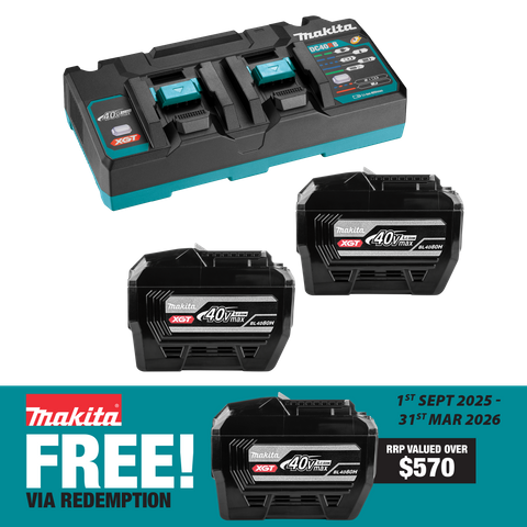 Makita XGT Starter Kit with Tabless 8Ah Battery and Dual Port Charger