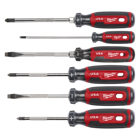 Milwaukee Screwdriver Set USA Made Cushion Grip 6pc