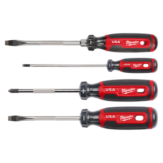 Milwaukee Screwdriver Set USA Made Cushion Grip 4pc